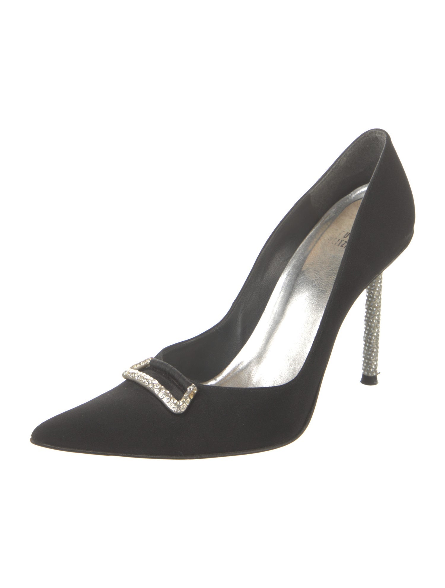 Stuart Weitzman Suede Crystal Embellishments Pumps