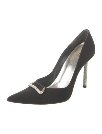 Stuart Weitzman Suede Crystal Embellishments Pumps
