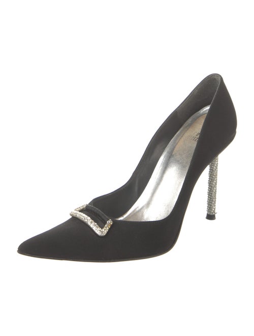 Stuart Weitzman Suede Crystal Embellishments Pumps