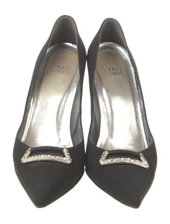 Stuart Weitzman Suede Crystal Embellishments Pumps