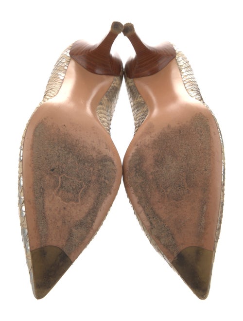 Stuart Weitzman Embossed Leather Animal Print Pumps