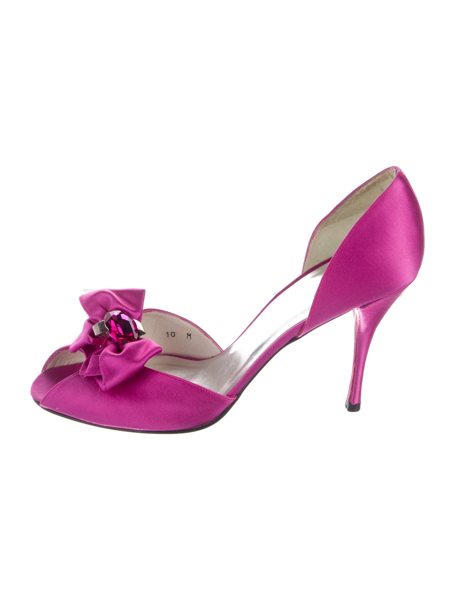 Stuart Weitzman Satin Bow Accents D'Orsay Pumps