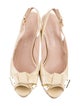 Stuart Weitzman Patent Leather Bow Accents Slingback Sandals