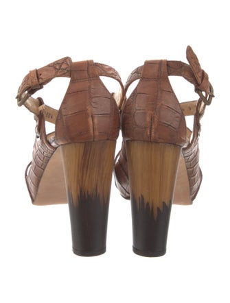 Stuart Weitzman Leather Printed Sandals