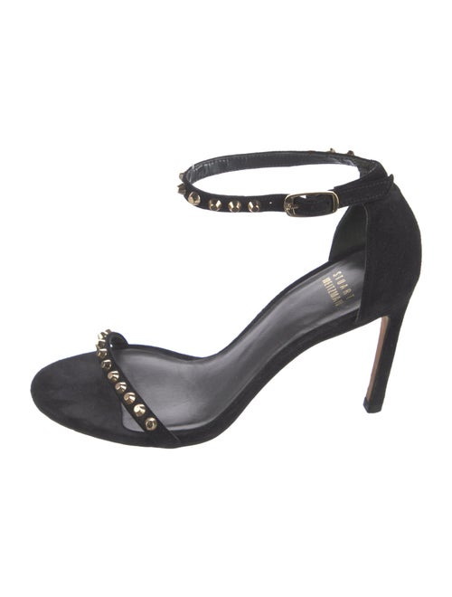 Stuart Weitzman Suede Studded Accents Sandals