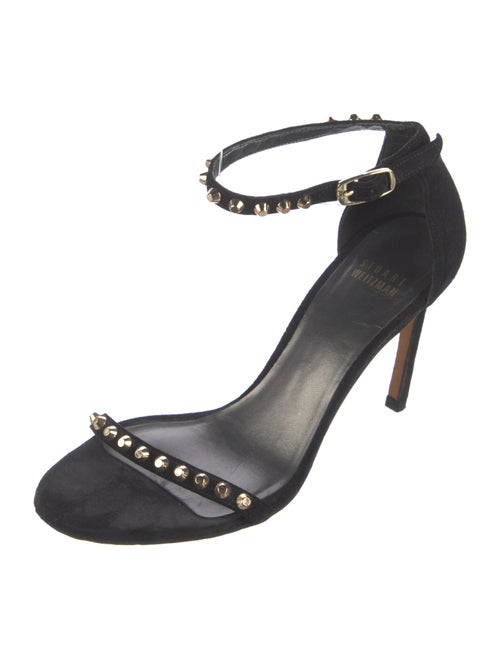 Stuart Weitzman Suede Studded Accents Sandals