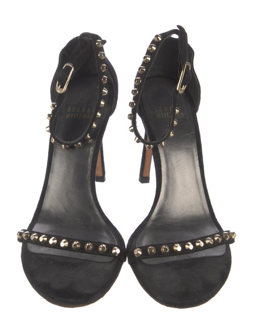 Stuart Weitzman Suede Studded Accents Sandals