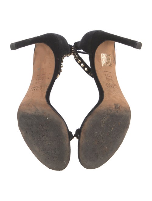 Stuart Weitzman Suede Studded Accents Sandals