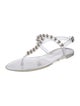 Stuart Weitzman Beaded Accents T-Strap Sandals