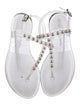 Stuart Weitzman Beaded Accents T-Strap Sandals
