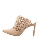 Stuart Weitzman Suede Lasercut Accents Mules