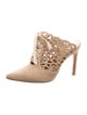 Stuart Weitzman Suede Lasercut Accents Mules