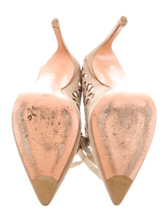 Stuart Weitzman Suede Lasercut Accents Mules