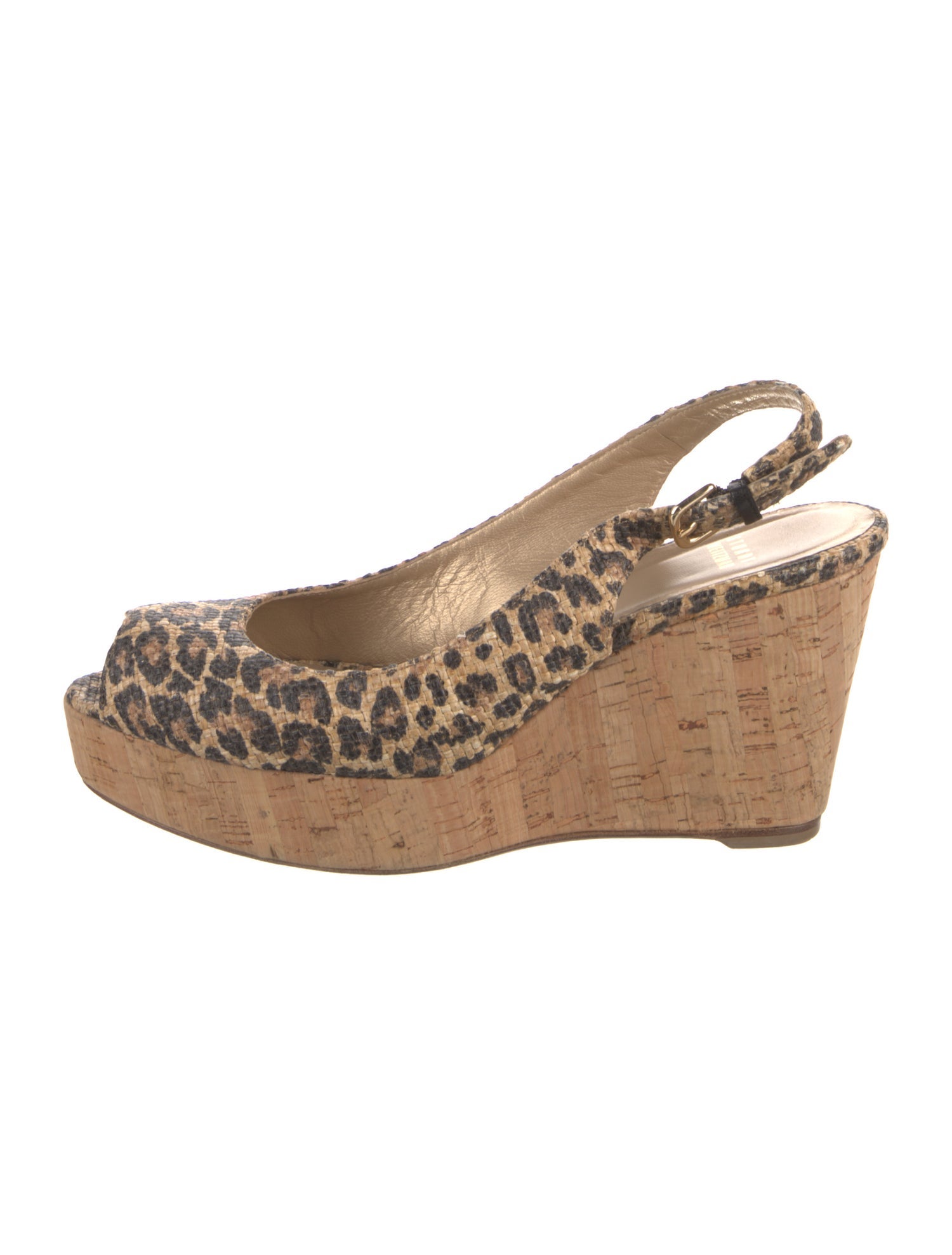 Stuart Weitzman Leather Animal Print Slingback Pumps