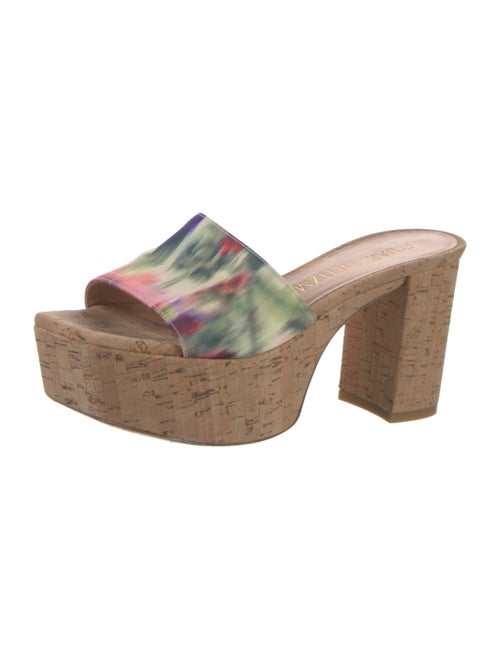 Stuart Weitzman Suede Printed Slides