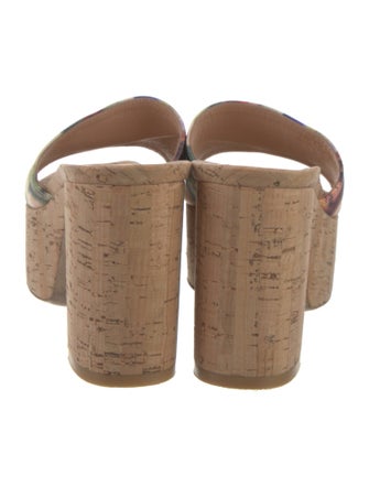 Stuart Weitzman Suede Printed Slides