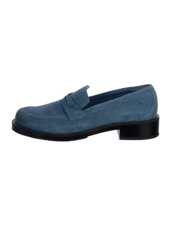 Stuart Weitzman Suede Bow Accents Loafers