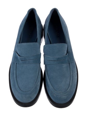 Stuart Weitzman Suede Bow Accents Loafers