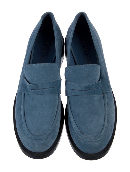 Stuart Weitzman Suede Bow Accents Loafers