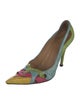 Stuart Weitzman Leather Colorblock Pattern Pumps