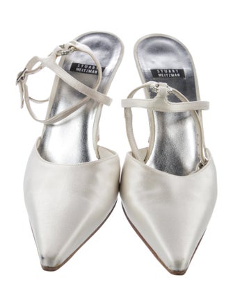 Stuart Weitzman Crystal Embellishments Slingback Pumps