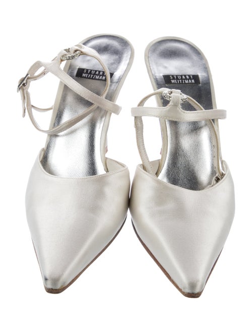 Stuart Weitzman Crystal Embellishments Slingback Pumps