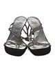 Stuart Weitzman Suede Crystal Embellishments Slides
