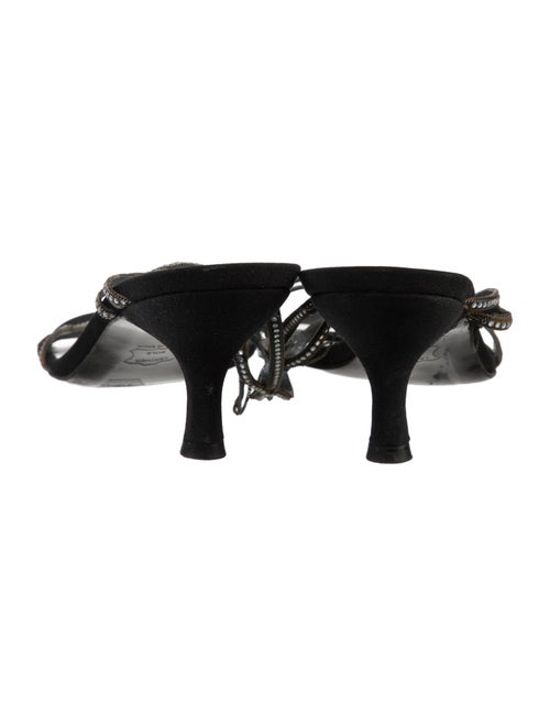 Stuart Weitzman Suede Crystal Embellishments Slides