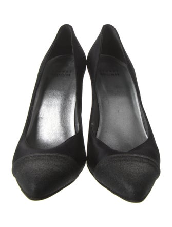 Stuart Weitzman Satin Glitter Accents Pumps