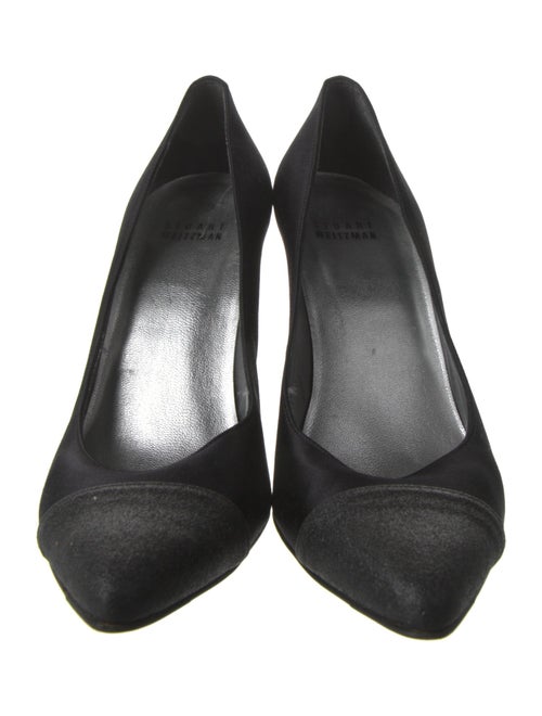 Stuart Weitzman Satin Glitter Accents Pumps