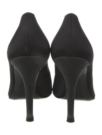 Stuart Weitzman Satin Glitter Accents Pumps