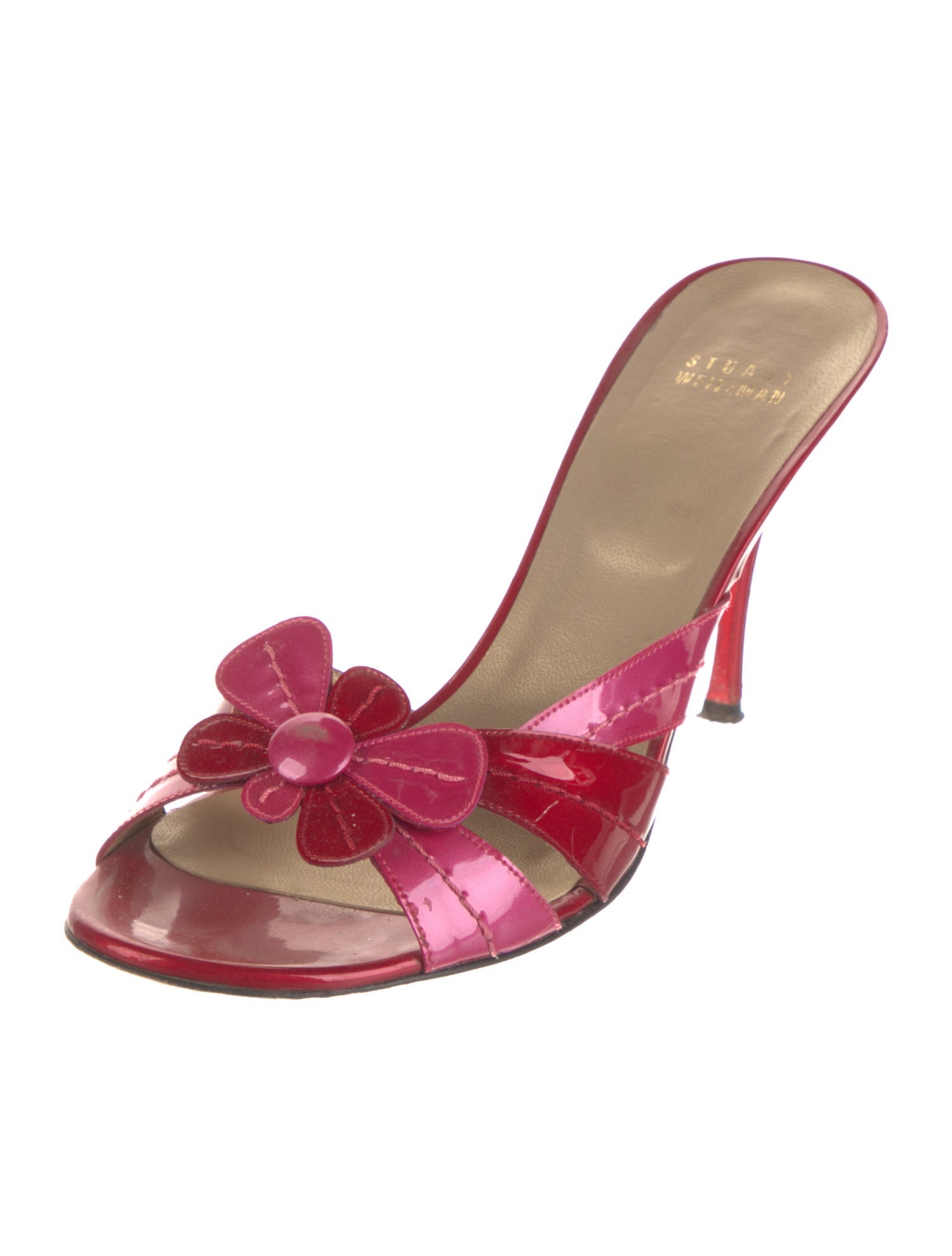 Stuart Weitzman Patent Leather Slides