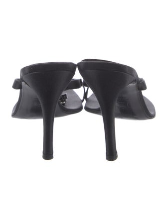 Stuart Weitzman Satin Crystal Embellishments Slides