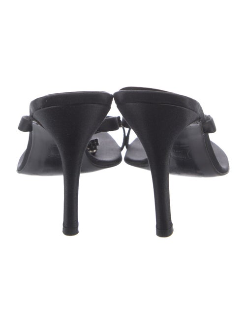 Stuart Weitzman Satin Crystal Embellishments Slides