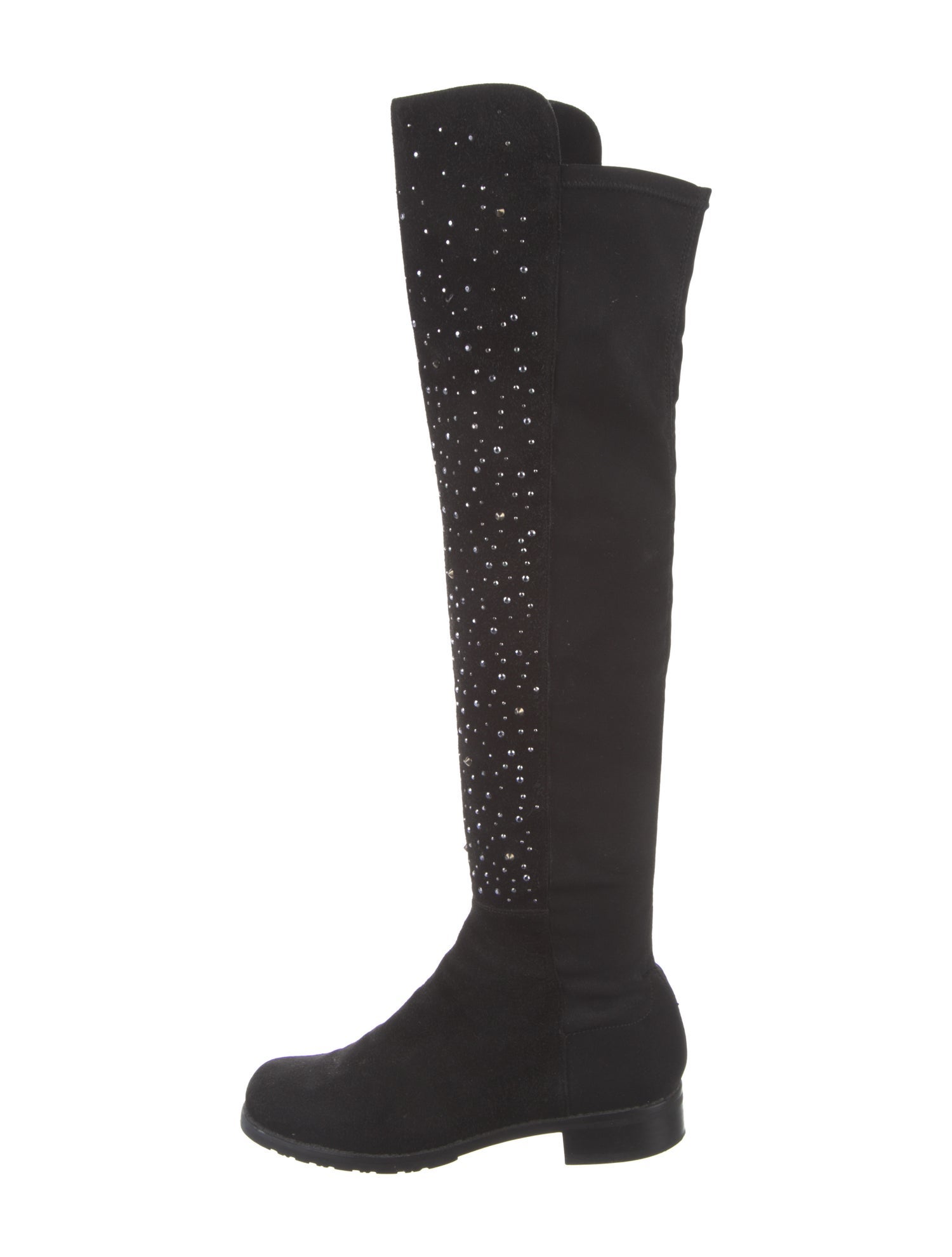 Stuart Weitzman Suede Crystal Embellishments Boots