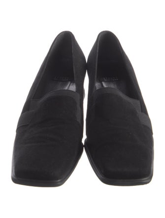 Stuart Weitzman Suede Chain-Link Accents Loafers