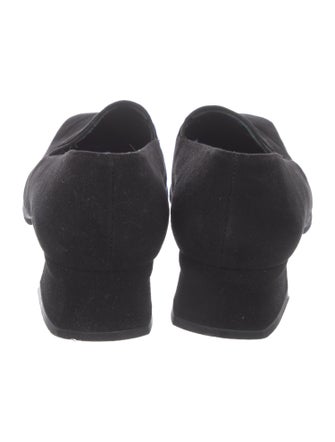 Stuart Weitzman Suede Chain-Link Accents Loafers