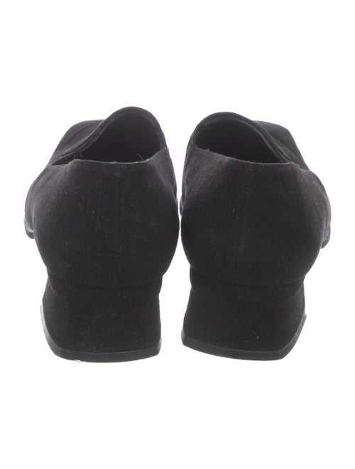 Stuart Weitzman Suede Chain-Link Accents Loafers