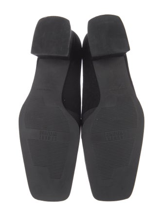 Stuart Weitzman Suede Chain-Link Accents Loafers