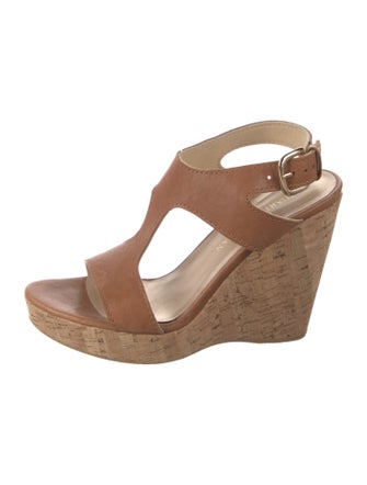 Stuart Weitzman Leather T-Strap Sandals