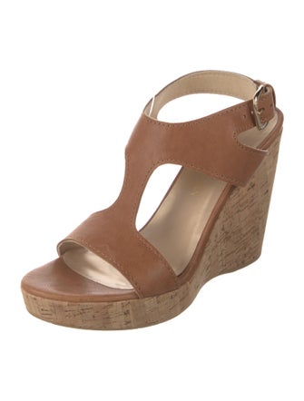 Stuart Weitzman Leather T-Strap Sandals