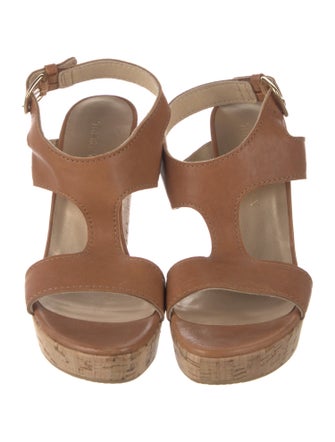 Stuart Weitzman Leather T-Strap Sandals