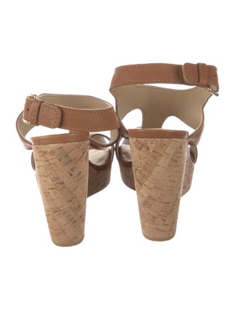 Stuart Weitzman Leather T-Strap Sandals