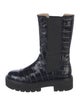Stuart Weitzman Embossed Leather Combat Boots