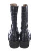 Stuart Weitzman Embossed Leather Combat Boots
