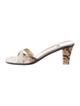 Stuart Weitzman Leather Animal Print Slides