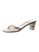 Stuart Weitzman Leather Animal Print Slides