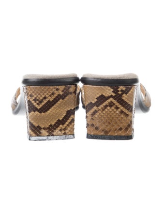 Stuart Weitzman Leather Animal Print Slides