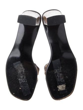 Stuart Weitzman Leather Animal Print Slides