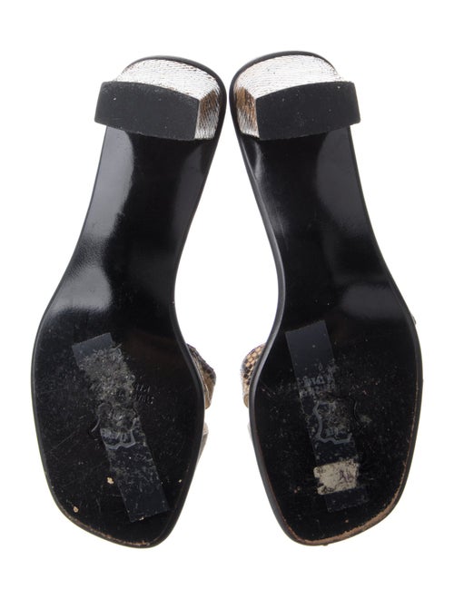 Stuart Weitzman Leather Animal Print Slides